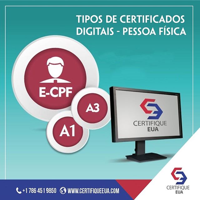 Tipos De Certificado - Pessoa Física - Certifique EUA